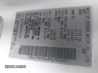 2021 Nissan NV200 SV z VIN 3N6CM0KN6MK692142, wystawiony jako IAAI lot #41585961 z przebiegiem 77 492 mil mil oraz . Historia ofert i sprzedaży dostępna na DreamBid. Obrazek 9.