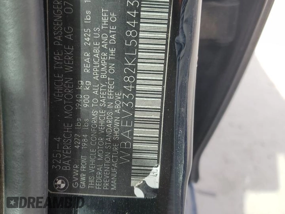 2002 BMW 3 Series 325i with VIN WBAEV33482KL58443, listed as a Copart auction lot 47483025 with 0 mi miles and Salvage Title. Bid and sale history available at carsss.com. Image 13.