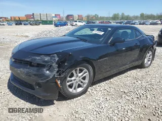 2015 Chevrolet Camaro LS z VIN 2G1FB1E32F9291010, wystawiony jako Copart lot #54549305 z przebiegiem 73 478 mil mil oraz Szkoda całkowita • Salvage title. Historia ofert i sprzedaży dostępna na DreamBid. Obrazek 1.