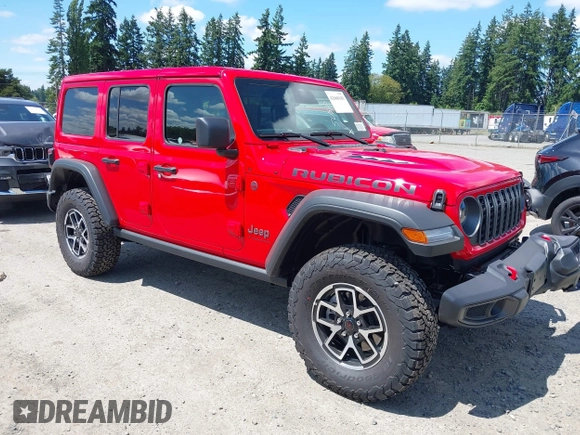 2025 Jeep Wrangler Rubicon with VIN 1C4PJXFN4SW573748, listed as a IAAI auction lot 42660183 with 763 mi miles and . Bid and sale history available at DreamBid. Image 1.