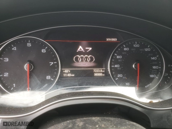 2015 Audi A7 3.0 Premium Plus with VIN WAUWGAFC1FN016620, listed as a Copart auction lot 46958413 with 96,988 mi miles. Bid and sale history available at carsss.com. Image 9.