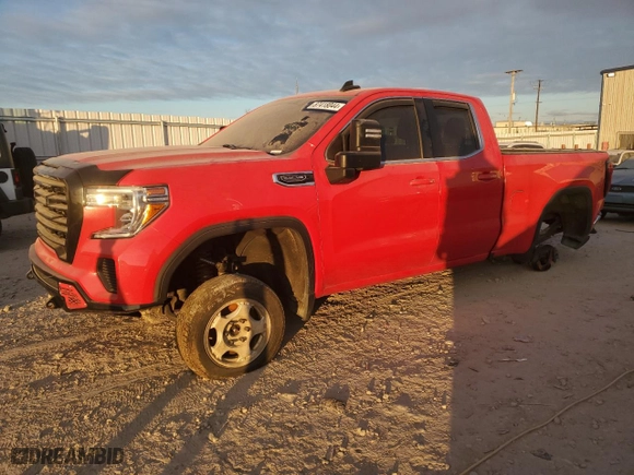 2020 GMC Sierra 1500 SLE with VIN 1GTR9BED7LZ358085, listed as a Copart auction lot 87418044 with 155,643 mi miles and Salvage Title. Bid and sale history available at carsss.com. Image 1.