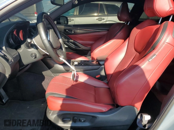 2021 Infiniti Q60 Red Sport 400 with VIN JN1FV7LL7MM560206, listed as a Copart auction lot 69141254 with 27,365 mi miles and Salvage title. Bid and sale history available at DreamBid. Image 7.
