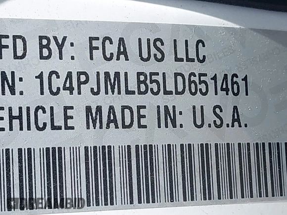 2020 Jeep Cherokee Latitude Plus с VIN 1C4PJMLB5LD651461, выставлен на аукционе IAAI как лот 41955561 с пробегом 69 081 миль миль и . История ставок и продаж доступна на DreamBid. Изображение 9.
