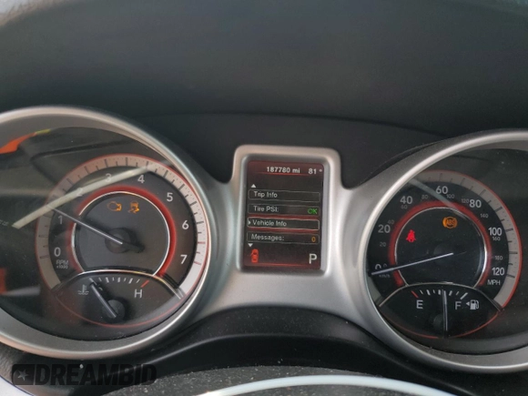 2017 Dodge Journey SXT z VIN 3C4PDCBG4HT531862, wystawiony jako Copart lot #59495495 z przebiegiem 187 780 mil mil oraz Szkoda całkowita • Salvage title. Historia ofert i sprzedaży dostępna na DreamBid. Obrazek 9.