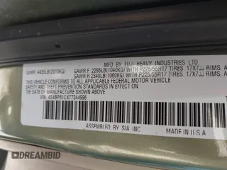 2007 Subaru Legacy Outback with VIN 4S4BP61CX77344996, listed as a IAAI auction lot 42676321 with 200,938 mi miles and . Bid and sale history available at DreamBid. Image 9.