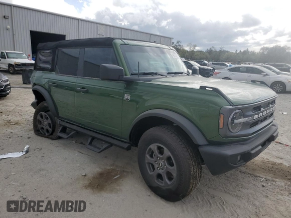 2024 Ford Bronco Big Bend with VIN 1FMDE7BH8RLA93453, listed as a Copart auction lot 49873645 with 1,379 mi miles and Salvage Title. Bid and sale history available at DreamBid. Image 4.