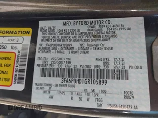 2016 Ford Fusion SE with VIN 3FA6P0HD1GR105899, listed as a IAAI auction lot 41812161 with 103,269 mi miles. Bid and sale history available at carsss.com. Image 9.