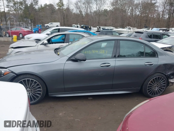 2025 Mercedes-Benz C 300 with VIN W1KAF4HB8SR243351, listed as a IAAI auction lot 41689281 with 991 mi miles and . Bid and sale history available at DreamBid. Image 14.