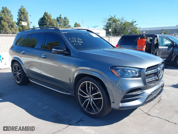 2020 Mercedes-Benz GLS with VIN 4JGFF8GE5LA176965, listed as a IAAI auction lot 40107588 with 56,508 mi miles. Bid and sale history available at carsss.com. Image 1.
