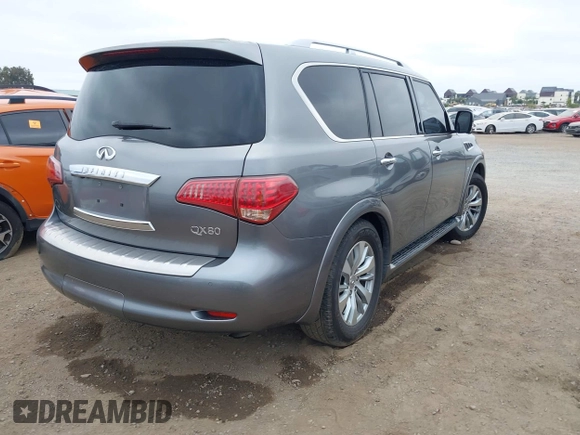 2015 Infiniti QX80 with VIN JN8AZ2NE9F9086475, listed as a IAAI auction lot 42783811 with 114,053 mi miles and . Bid and sale history available at DreamBid. Image 4.