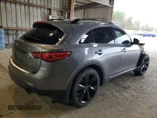 2017 Infiniti QX70 with VIN JN8CS1MU0HM141332, listed as a Copart auction lot 37035124 with 110,791 mi miles and Salvage title. Bid and sale history available at DreamBid. Image 3.