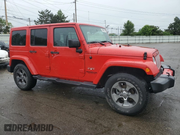 2017 Jeep Wrangler Unlimited Sahara with VIN 1C4BJWEG6HL552529, listed as a Copart auction lot 56688935 with Not provided miles and Salvage title. Bid and sale history available at DreamBid. Image 4.
