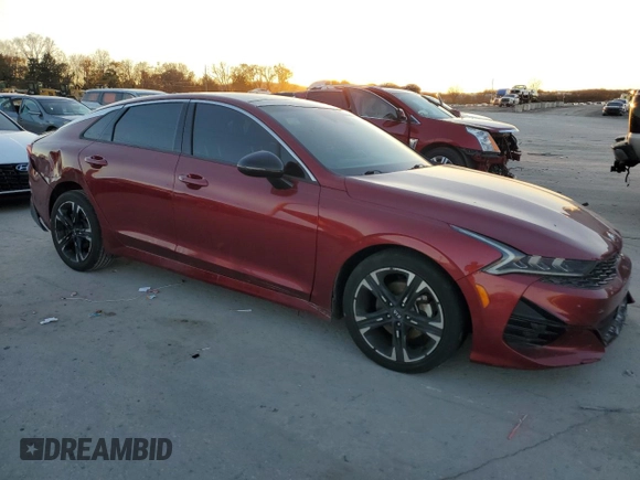 2021 Kia K5 GT-Line with VIN 5XXG64J25MG041930, listed as a Copart auction lot 81800474 with 65,758 mi miles and Salvage Title. Bid and sale history available at carsss.com. Image 4.