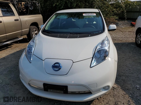 2016 Nissan LEAF S with VIN 1N4BZ0CP8GC314257, listed as a Copart auction lot 70589484 with 51,533 mi miles and Salvage Title. Bid and sale history available at carsss.com. Image 5.