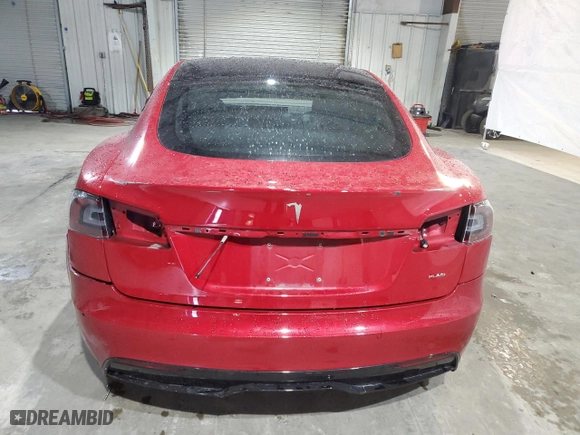2021 Tesla Model S Plaid with VIN 5YJSA1E6XMF440985, listed as a Copart auction lot 52744305 with 35,123 mi miles and Salvage Title. Bid and sale history available at carsss.com. Image 6.