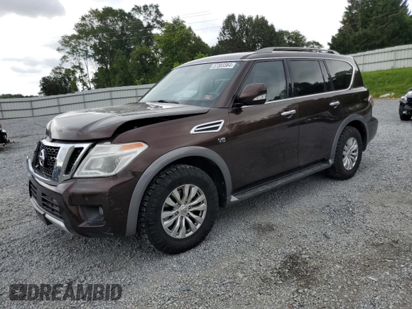 2018 Nissan Armada SV with VIN JN8AY2ND3J9050882, listed as a Copart auction lot 57383364 with 138,342 mi miles and Salvage Title. Bid and sale history available at carsss.com. Image 1.
