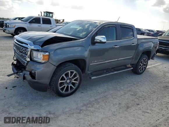 2021 GMC Canyon 4WD Denali with VIN 1GTG6EEN7M1281163, listed as a Copart auction lot 78996944 with 49,299 mi miles and Non Repairable. Bid and sale history available at carsss.com. Image 1.