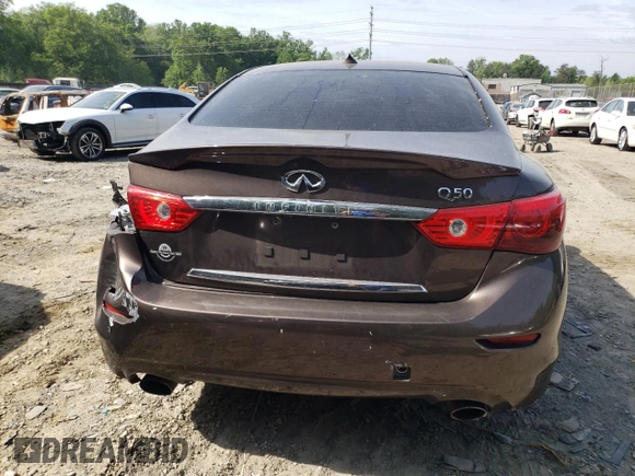 2017 Infiniti Q50 3.0t Premium with VIN JN1EV7AP6HM737836, listed as a Copart auction lot 52141883 with 123,927 mi miles and Clean Title. Bid and sale history available at carsss.com. Image 6.
