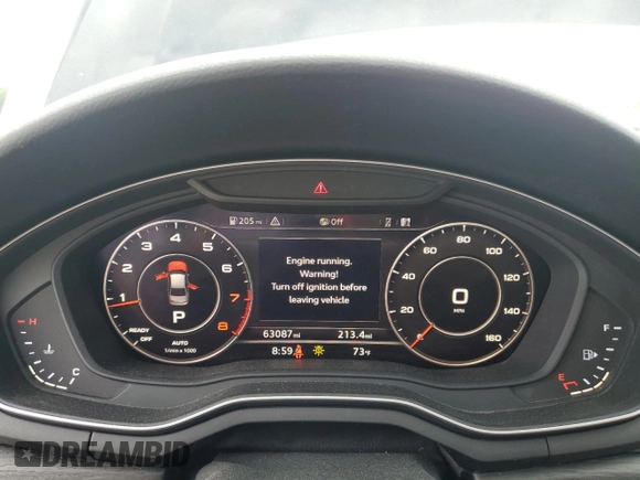 2017 Audi A4 Premium Plus with VIN WAUENAF40HN070469, listed as a Copart auction lot 61042625 with 63,087 mi miles and Salvage title. Bid and sale history available at DreamBid. Image 9.