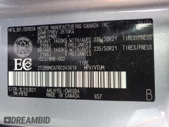 2024 Lexus RX 350h z VIN 2T2BBMCA7RC043618, wystawiony jako Copart lot #49391695 z przebiegiem 1 291 mil mil oraz Czysty tytuł • Clean title. Historia ofert i sprzedaży dostępna na DreamBid. Obrazek 14.