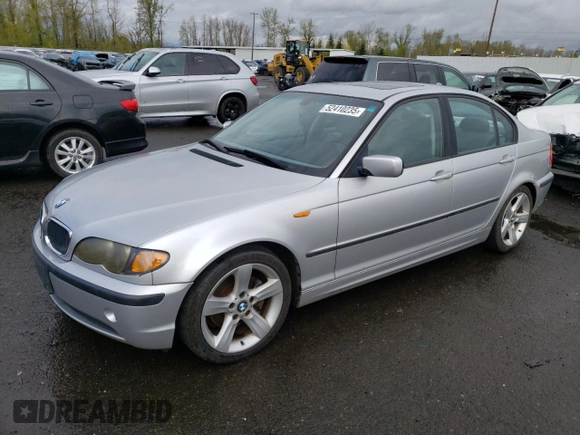 2004 BMW 3 Series 325i with VIN WBAAZ33414KP84853, listed as a Copart auction lot 52410235 with 109,397 mi miles and Clean Title. Bid and sale history available at carsss.com. Image 1.