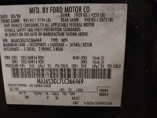 2020 Ford EcoSport SE z VIN MAJ6S3GL7LC366469, wystawiony jako IAAI lot #42157415 z przebiegiem 46 610 mil mil oraz . Historia ofert i sprzedaży dostępna na DreamBid. Obrazek 9.