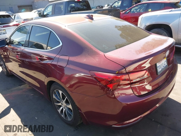 2016 Acura TLX with VIN 19UUB1F32GA000977, listed as a IAAI auction lot 41626510 with 124,916 mi miles. Bid and sale history available at carsss.com. Image 3.
