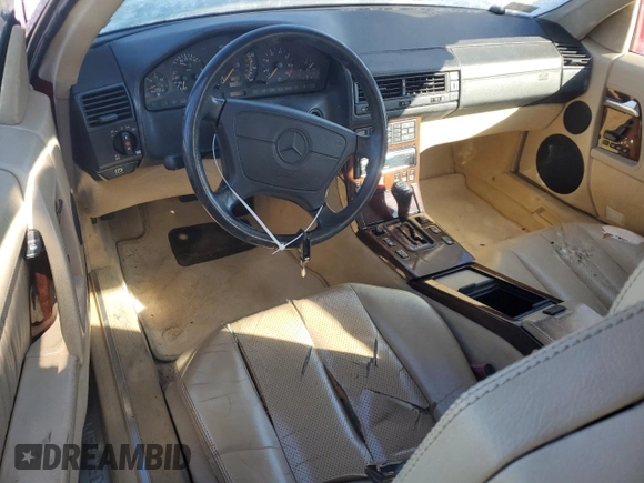 1995 Mercedes-Benz SL with VIN WDBFA76E4SF105819, listed as a Copart auction lot 89120625 with 117,526 mi miles and Salvage title. Bid and sale history available at DreamBid. Image 8.