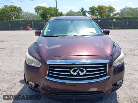 2013 Infiniti JX35 with VIN 5N1AL0MM6DC332579, listed as a IAAI auction lot 42138584 with 137,046 mi miles and . Bid and sale history available at DreamBid. Image 12.