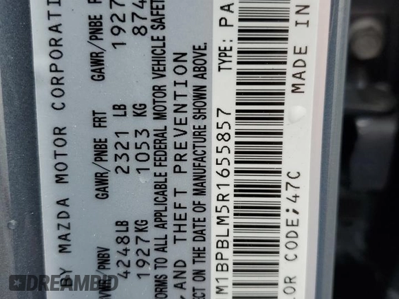 2024 Mazda 3 S Carbon Edition with VIN JM1BPBLM5R1655857, listed as a Copart auction lot 48518815 with 15,549 mi miles and Salvage Title. Bid and sale history available at DreamBid. Image 14.