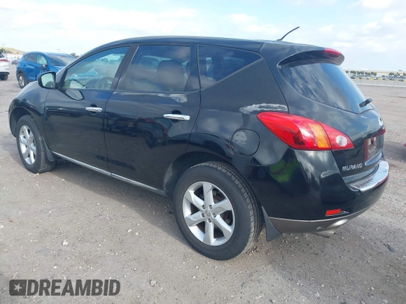 2009 Nissan Murano SL with VIN JN8AZ18U69W101310, listed as a IAAI auction lot 41912974 with 126,321 mi miles and . Bid and sale history available at carsss.com. Image 3.