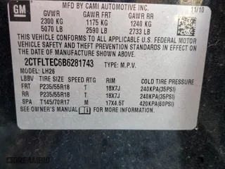 2011 GMC Terrain SLE-2 with VIN 2CTFLTEC6B6281743, listed as a Copart auction lot 45340705 with 148,615 mi miles and Clean Title. Bid and sale history available at carsss.com. Image 13.