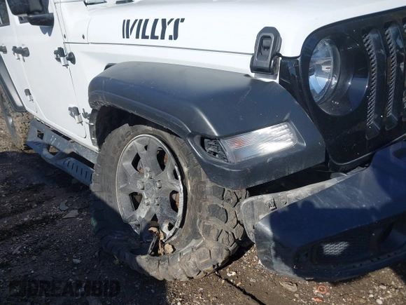 2022 Jeep Wrangler Unlimited Willys Sport with VIN 1C4HJXDN8NW267826, listed as a IAAI auction lot 41513056 with 34,716 mi miles and . Bid and sale history available at DreamBid. Image 6.