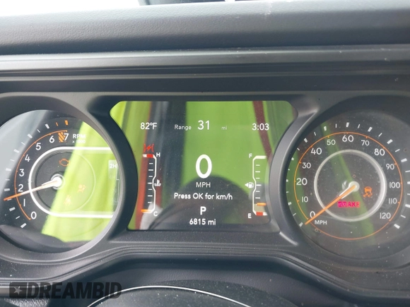 2024 Jeep Gladiator Rubicon z VIN 1C6JJTBG5RL110865, wystawiony jako IAAI lot #42104829 z przebiegiem 6 815 mil mil oraz . Historia ofert i sprzedaży dostępna na DreamBid. Obrazek 7.