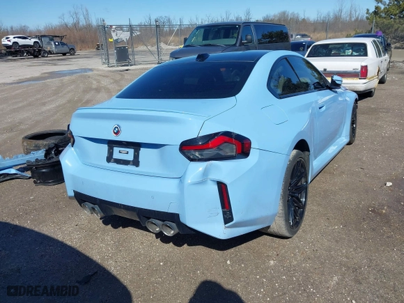 2023 BMW M2 with VIN 3MF13DM00P8D18677, listed as a IAAI auction lot 41835134 with 1 mi miles. Bid and sale history available at carsss.com. Image 4.