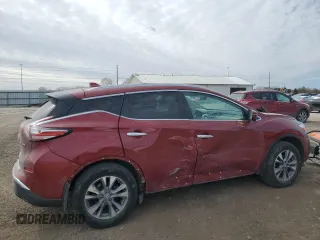 2017 Nissan Murano SL with VIN 5N1AZ2MH2HN198015, listed as a Copart auction lot 47295485 with 47,946 mi miles and Salvage Title. Bid and sale history available at carsss.com. Image 3.