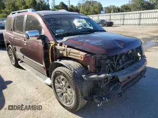 2015 Nissan Armada Platinum z VIN 5N1BA0NF2FN602165, wystawiony jako Copart lot #81283414 z przebiegiem Nie podano mil oraz Szkoda całkowita • Salvage title. Historia ofert i sprzedaży dostępna na DreamBid. Obrazek 4.