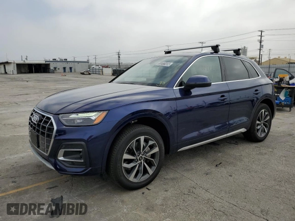 2021 Audi Q5 Premium with VIN WA1AAAFY0M2052401, listed as a Copart auction lot 63466012 with 11,922 mi miles. Bid and sale history available at carsss.com. Image 2.