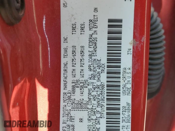 2016 Toyota Tundra 4WD Truck SR with VIN 5TFUY5F10GX559007, listed as a Copart auction lot 68249064 with 143,974 mi miles and Salvage Title. Bid and sale history available at carsss.com. Image 12.