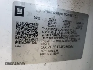 2018 Chevrolet Malibu LT with VIN 1G1ZD5ST7JF255994, listed as a Copart auction lot 60396015 with 97,203 mi miles and Clean title. Bid and sale history available at DreamBid. Image 12.