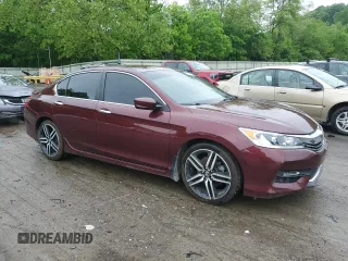 2016 Honda Accord Sport with VIN 1HGCR2F55GA021501, listed as a Copart auction lot 57468795 with 82,613 mi miles and Salvage title. Bid and sale history available at DreamBid. Image 4.