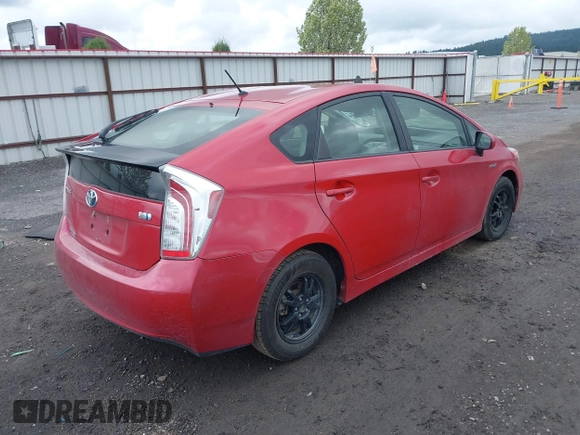2012 Toyota Prius One with VIN JTDKN3DU9C5480961, listed as a IAAI auction lot 42147741 with 165,921 mi miles. Bid and sale history available at carsss.com. Image 4.