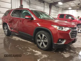 2018 Chevrolet Traverse LT z VIN 1GNERHKW4JJ127820, wystawiony jako IAAI lot #41603365 z przebiegiem 127 647 mil mil oraz . Historia ofert i sprzedaży dostępna na DreamBid. Obrazek 1.
