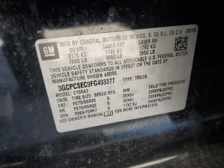 2015 Chevrolet Silverado 1500 LTZ with VIN 3GCPCSEC9FG493377, listed as a Copart auction lot 48812484 with 127,994 mi miles and Clean Title. Bid and sale history available at carsss.com. Image 14.