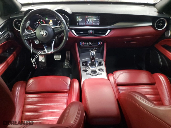 2020 Alfa Romeo Stelvio Ti with VIN ZASPAKBN4L7C74496, listed as a Copart auction lot 43208305 with 71,269 mi miles and Salvage Title. Bid and sale history available at carsss.com. Image 8.