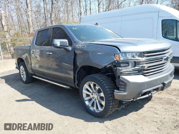 2019 Chevrolet Silverado 1500 High Country with VIN 1GCUYHEL7KZ368623, listed as a IAAI auction lot 41710087 with 101,074 mi miles. Bid and sale history available at carsss.com. Image 1.
