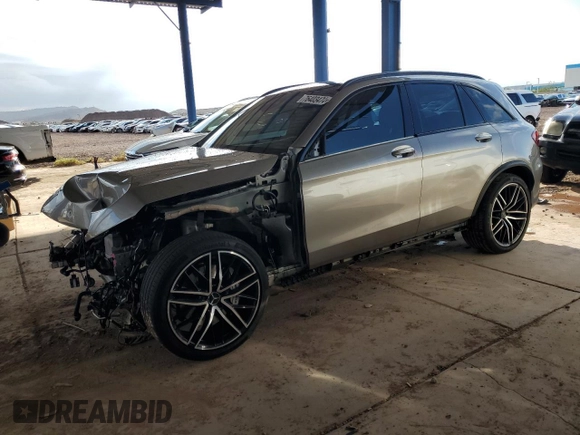 2021 Mercedes-Benz GLC with VIN W1N0G6EB9MF991834, listed as a Copart auction lot 76403474 with 22,676 mi miles and Salvage Title. Bid and sale history available at carsss.com. Image 1.