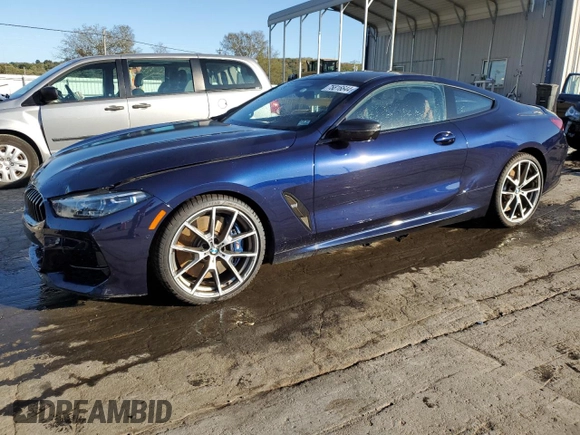 2019 BMW 8 Series M850i xDrive with VIN WBABC4C58KBU96541, listed as a Copart auction lot 75816644 with 24,078 mi miles and Salvage Title. Bid and sale history available at carsss.com. Image 1.