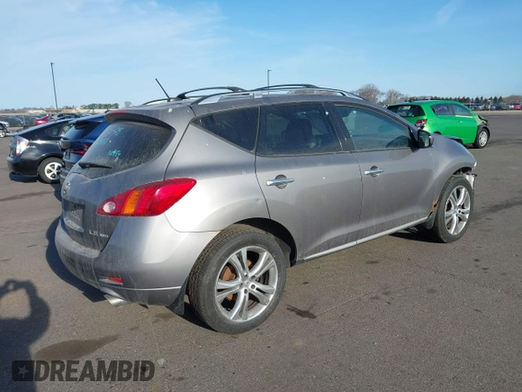 2009 Nissan Murano SL with VIN JN8AZ18W09W154845, listed as a IAAI auction lot 41379554 with 156,194 mi miles and . Bid and sale history available at DreamBid. Image 4.